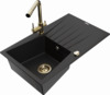 Graniidist köögivalamu Mexen Cesar 6514-77-671600-50, 77.5 x 47 x 19 cm, must/gold, koos segisti ja sifooniga