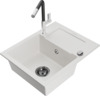 Graniidist köögivalamu Mexen Enzo 6506-20-670401-07-B, 57.6 x 46.5 x 17.4 cm, valge/must/kroom, koos segisti ja sifooniga