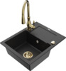 Graniitköögivalamu Mexen Enzo 6506-73-672601-50, 57.6 x 46.5 x 17.4 cm, must/hõbe metallic, segisti ja sifooniga