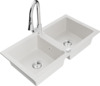 Graniidist köögivalamu Mexen Mario 6504-20-670101-00, 82 x 43.6 x 16.1 cm, valge, koos segisti ja sifooniga