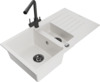 Graniidist köögivalamu Mexen Matias 6502-20-671600-70, 90 x 50.5 x 20 cm, valge/must, segisti ja sifooniga