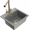Graniidist köögivalamu Mexen Milo 6505-71-671600-50, 43.5 x 41 x 17.1 cm, hall, koos segisti ja sifooniga