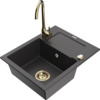 Graniidist köögivalamu Mexen Enzo 6506-76-670200-50, 57.6 x 46.5 x 17.4 cm, must täpiline, segisti ja sifooniga