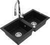 Graniidist köögivalamu Mexen Mario 6504-77-672601-00, 82 x 43 x 16.1 cm, must/kroom, segisti ja sifooniga
