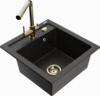 Graniidist köögivalamu Mexen Vito 6503-75-671600-50, 52 x 49 x 21 cm, must/kuldne metallic, segisti ja sifooniga