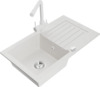 Graniidist köögivalamu Mexen Pablo 6510-20-671600-20, 75 x 43 x 16.1 cm, valge, koos segisti ja sifooniga