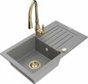 Graniidist köögivalamu Mexen Pablo 6510-71-672601-50, 75 x 43 x 16.1 cm, hall/kuldne, segisti ja sifooniga