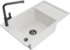 Graniidist köögivalamu Mexen Elias 6511-20-670401-70-B, 79.5 x 48 x 20 cm, valge/must, segisti ja sifooniga