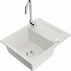 Graniidist köögivalamu Mexen Enzo 6506-20-670200-00, 57 x 46 x 17 cm, valge, koos segisti ja sifooniga