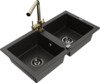 Graniitköögivalamu Mexen Mario 6504-75-671600-50-B, must/kuldne metallic, segisti ja sifooniga