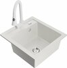 Graniidist köögivalamu Mexen Vito 6503-20-670101-20, 49 x 52 x 21 cm, valge, segisti ja sifooniga