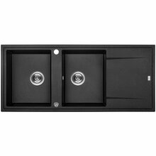 Graniidist köögivalamu Laveo Megalo SBE721T, 1160 x 500 x 170 mm, must, kahe kausiga