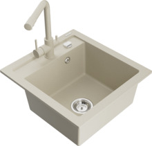 Graniidist köögivalamu Mexen Vito 6503-69-671600-69, 52 x 49 x 21 cm, beež, segisti ja sifooniga