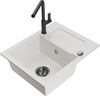 Graniidist köögivalamu Mexen Enzo 6506-20-670401-70-B, 57.6 x 46.5 x 17.4 cm, valge/must, segisti ja sifooniga
