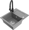 Graniidist köögivalamu Mexen Enzo 6506-71-670101-70, 57 x 46 x 17 cm, hall/must, koos segisti ja sifooniga