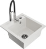 Graniidist köögivalamu Mexen Vito 6503-20-73450-07-B, 49 x 52 x 21 cm, valge/must/kroom, koos segisti ja sifooniga