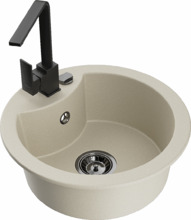Graniidist köögivalamu Mexen Diego 6512-69-670300-70, 48.8 x 48.8 x 16.7 cm, beež, koos segisti ja sifooniga