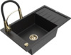 Graniidist köögivalamu Mexen Elias 6511-73-73450-57-G, 79 x 48 x 20 cm, must/metallik hõbe, segisti ja sifooniga