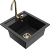 Graniitvalamu Mexen Vito 6503-73-670200-50, 49 x 52 x 21 cm, must/hõbe metallic, koos segisti ja sifooniga