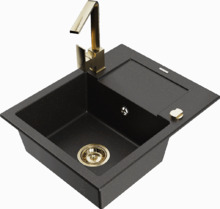Graniidist köögivalamu Mexen Enzo 6506-75-670300-50, 57 x 46 x 17.4 cm, must/kuldne metallic