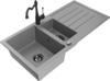 Graniidist köögivalamu Mexen Andres 6515-71-670700-70-B, 100 x 50 x 20 cm, hall/must, segisti ja sifooniga