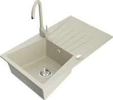 Graniidist köögivalamu Mexen Cesar 6514-69-670200-69, 77 x 47 x 20 cm, beež, koos segisti ja sifooniga