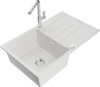 Graniidist köögivalamu Mexen Bruno 6513-20-670401-00, 79 x 49 x 20 cm, valge, koos segisti ja sifooniga