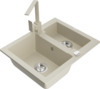 Graniidist köögivalamu Mexen Carlos 6518-69-670300-69, 58 x 47 x 17.7 cm, beež, segisti ja sifooniga