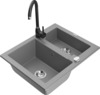 Graniidist köögivalamu Mexen Carlos 6518-71-670200-70, 58 x 47 x 17.7 cm, hall, segisti ja sifooniga