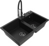 Graniidist köögivalamu Mexen Tomas 6516-77-73450-07-B, 80 x 50 x 19 cm, must/kroom, segisti ja sifooniga