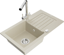 Graniidist köögivalamu Mexen Pablo 6510-69-671600-00, 75 x 43 x 16.1 cm, beež, koos segisti ja sifooniga