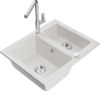 Graniitköögivalamu Mexen Carlos 6518-20-670401-00, 58.2 x 47.5 x 17.7 cm, valge, koos segisti ja sifooniga