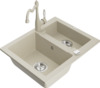 Graniidist köögivalamu Mexen Carlos 6518-69-670700-69, 58 x 47 x 17.7 cm, beež, koos segisti ja sifooniga