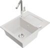 Graniidist köögivalamu Mexen Enzo 6506-20-670401-06, 57 x 46 x 17 cm, valge/hall, koos segisti ja sifooniga