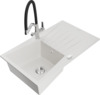 Graniidist köögivalamu Mexen Cesar 6514-20-671701-07, 77.5 x 47 x 20 cm, valge/hõbedane/must, koos segisti ja sifooniga