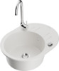 Graniidist köögivalamu Mexen Kevin 6517-20-670200-00, 58.6 x 45.8 x 18 cm, valge, kuivatialuse ja segistiga