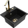 Graniidist köögivalamu Mexen Milo 6505-77-670300-50, 43 x 41 x 17.1 cm, must/gold, koos segisti ja sifooniga