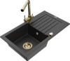 Graniidist köögivalamu Mexen Pablo 6510-73-671600-50, 75 x 43 x 16.1 cm, must/hõbedane metallic, koos segisti ja sifooniga
