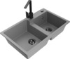 Graniidist köögivalamu Mexen Tomas 6516-71-670300-70-B, 80 x 50 x 19 cm, hall/must, segisti ja sifooniga