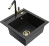Graniidist köögivalamu Mexen Vito 6503-73-670401-57-G, 49 x 52 x 21 cm, must/hõbedane metallic, segisti ja sifooniga