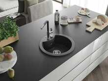Graniidist köögivalamu Mexen Diego 6512-76-670401-07, must granite, segisti ja sifooniga