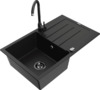 Graniidist köögivalamu Mexen Bruno 6513-77-670200-70-B, 79 x 49 x 20 cm, must, segisti ja sifooniga