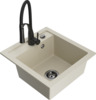 Graniidist köögivalamu Mexen Vito 6503-69-73450-70-B, 52 x 49 x 21 cm, beež/must, segisti ja sifooniga