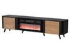 TV-alus Cama Meble Volare, 200 x 39 x 49 cm, must/pähkel + kamin