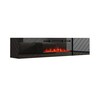 TV-alus Cama Meble RTV Luxe, 182,6 x 34,5 x 37,5 cm, must läikiv koos musta kaminaga