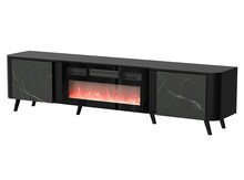 TV-alus Cama Meble Volare, 200 x 39 x 49 cm, must/san sebastian + kamin