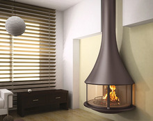Terasest kamin Bordelet Zelia 908, seinapealne, klaasiga