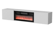 TV-aluskapp Cama Meble Lara, 183 x 35 x 37 cm, valge matt + must kamin