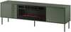 TV-aluskapp Cama Meble EF Tresse, 180 x 40 x 54.5 cm, must, matt roheline + kamin
