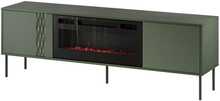 TV-aluskapp Cama Meble EF Tresse, 180 x 40 x 54.5 cm, must, matt roheline + kamin